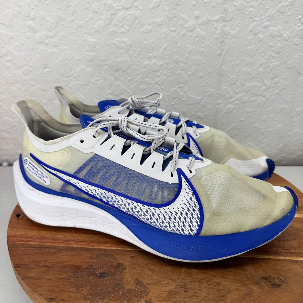 Nike Zoom‎ Fly 5 Mens Running Shoes White Blue BQ3202-100 Size 12